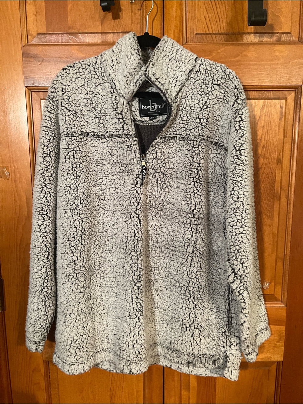 boxercraft Cream Sherpa Zip Jacket with Plush Texture